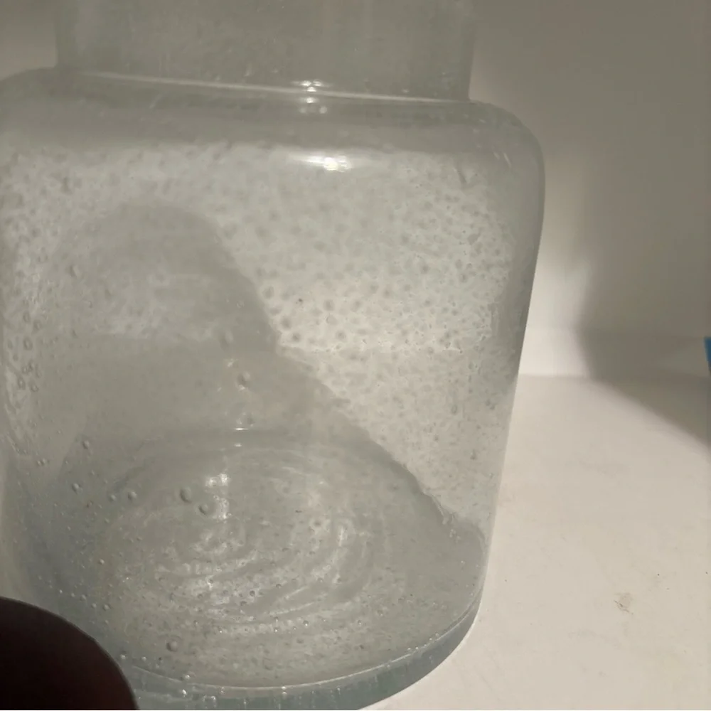 Vintage Clear Glass Canister Jar Metal Lids With Handle Modern Farmhouse Bath